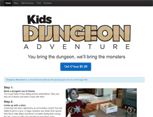 Tablet Screenshot of kidsdungeonadventure.com